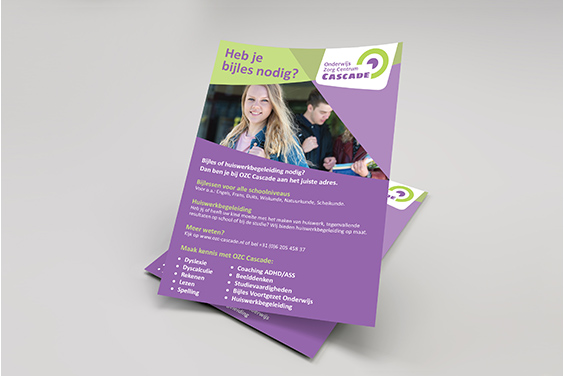 reclame-ozc-cascade-poster-a4-bijlessen-overzicht